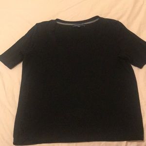 XL boat necked black tee top